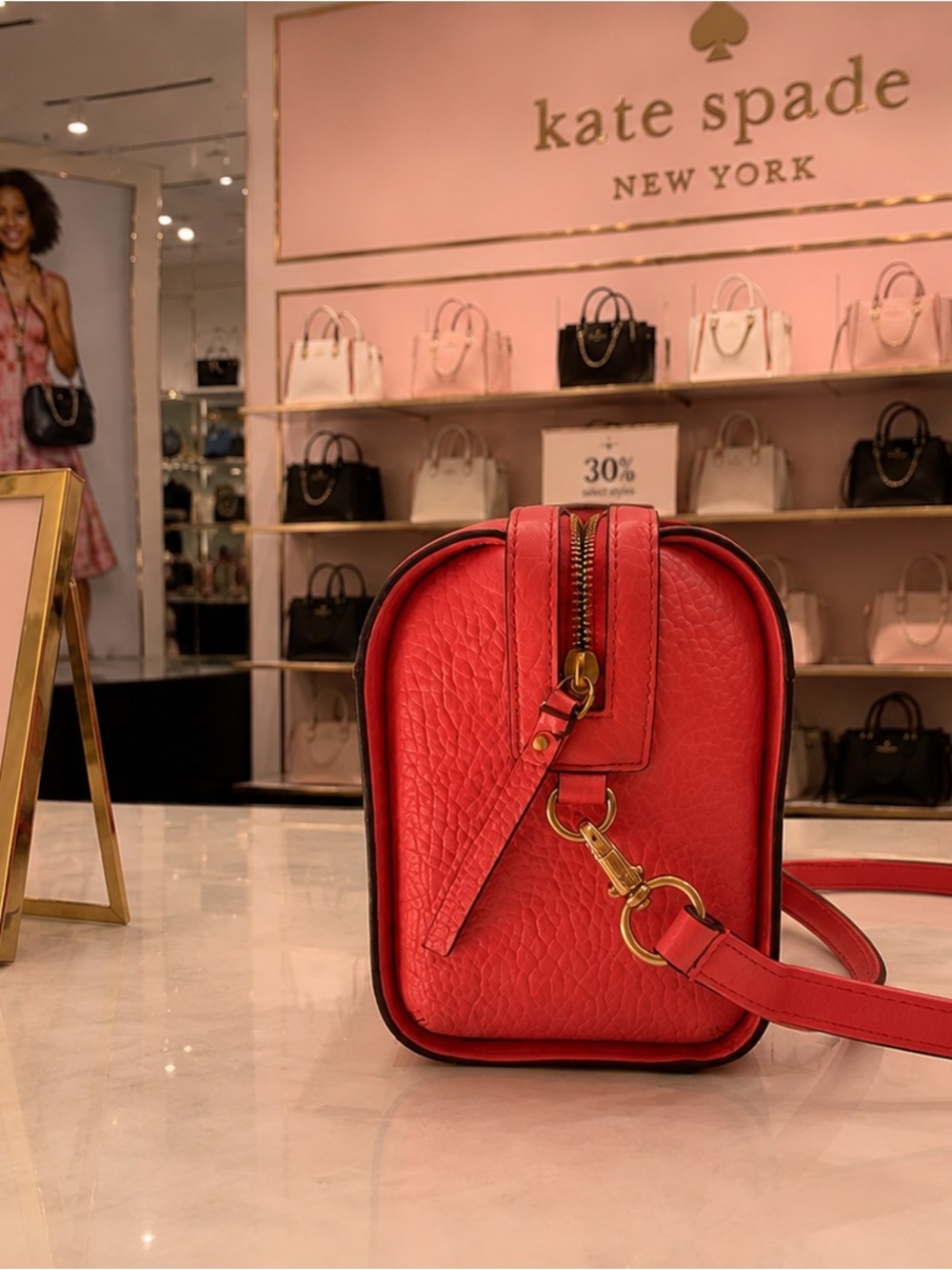 Kate Spade Perri Lane "Delaney" Bubbles Leather Satchel Crossbody - Picture 4 of 4